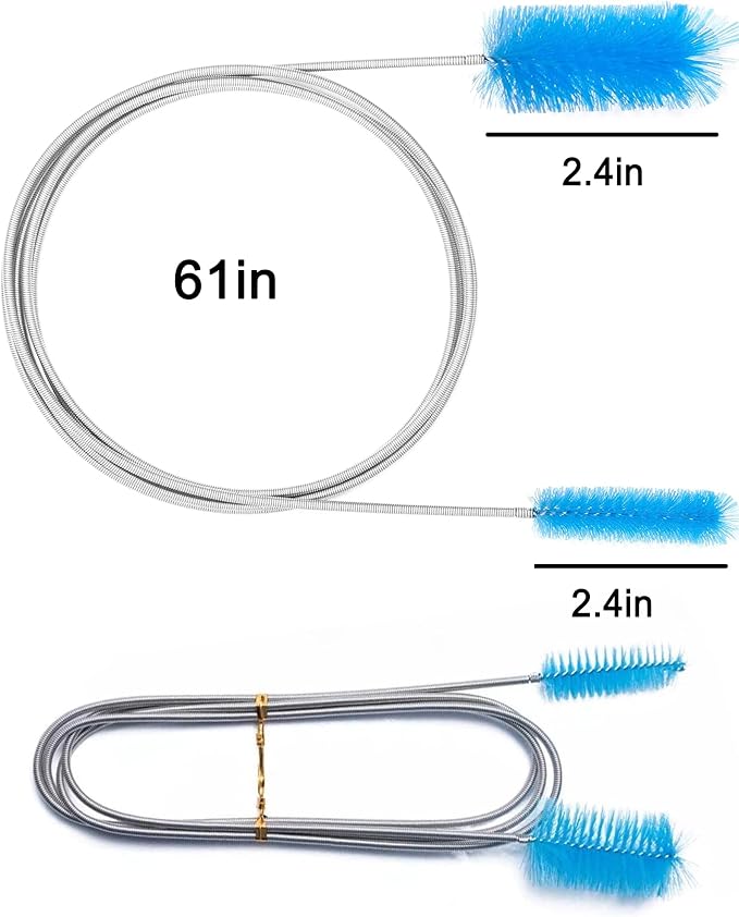 Flexible Long Drain Brush 61in Nylon Cleaner Double Ended Hose Tube Stainless - Image 2