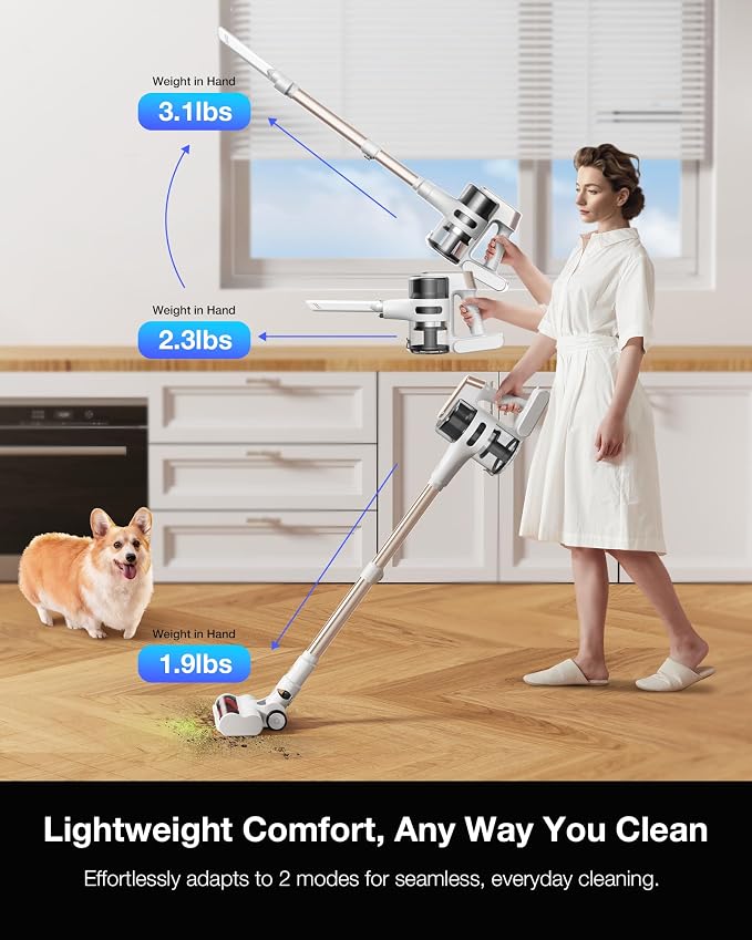 Cordless Stick Vacuum Cleaner for Home, Lightweight Rechargeable Vacuum - Image 2