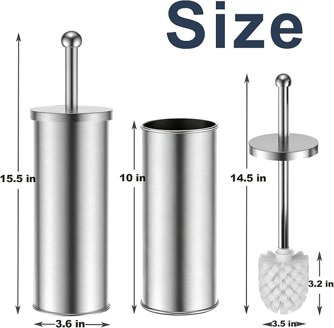 Toilet Brush and Holder Set: 304 Stainless Steel Toilet Bowl Brush - Image 2