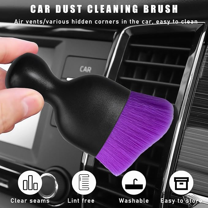 2PCS Car Interior Dust Brush, Soft Scratch Free Auto Detailing Brushes - Image 4