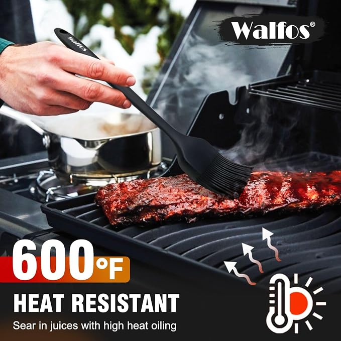 Walfos 600°F Heat Resistant Silicone Basting Brushes BPA Free Pastry Brush - Image 3