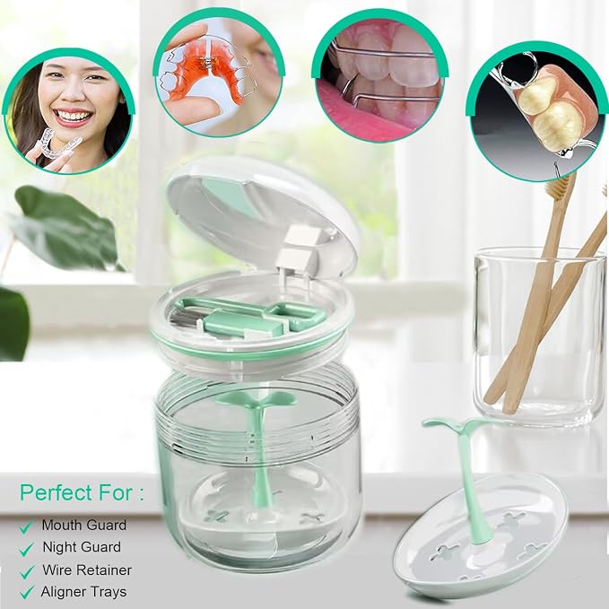 Denture Bath Cup，Retainer Cleaner Case Box, Night Mouth Guard Case Holder - Image 3