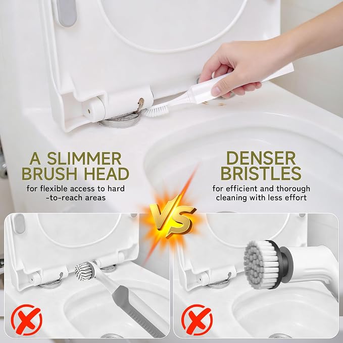 Electric Crevice Cleaning Brush, IPX7 Waterproof Electric Grout Scrub Brush - Image 4