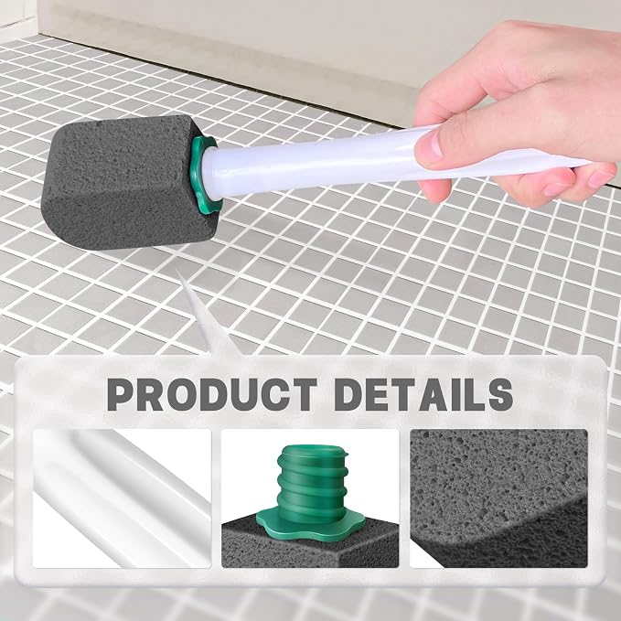 12pcs Pumice Stone Set with 2pcs Long Handle Toilet Brush, Cleaning Block - Image 3