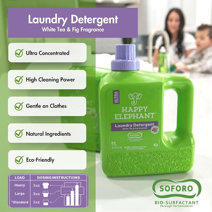 Happy Elephant Laundry Detergent, Ultra Concentrated Washing Machine Laundry - Image 3