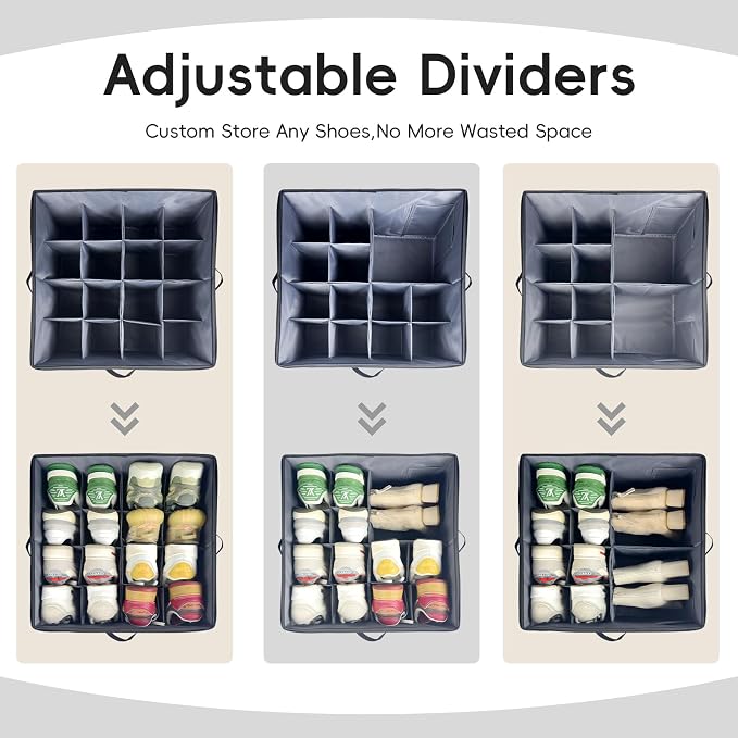 Shoe Organizer Box 2 Pack, Shoe Storage Organizer - Image 3
