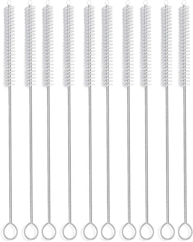 Straw Brush, Nylon Pipe Tube Cleaner 8.2-ihch X 2/5-inch Set of 10 by DESIN