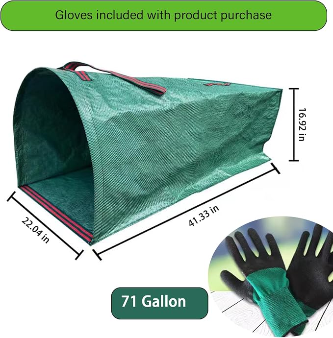 2 Pack 71 Gallon Reusable Leaf Collector Bag - Image 2