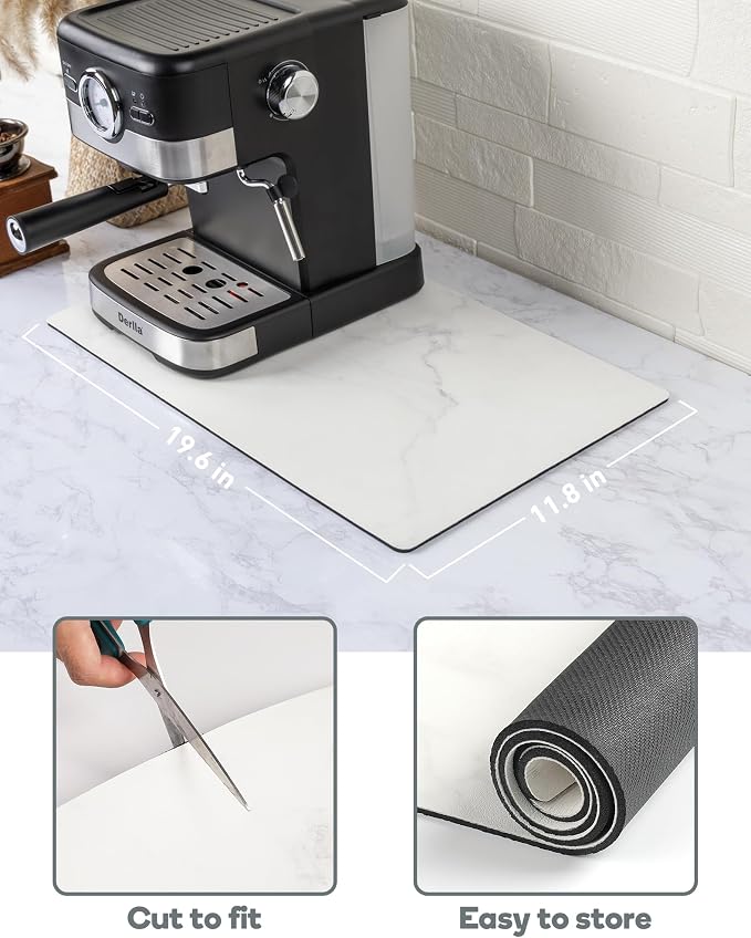 SUEH DESIGN Coffee Mat, Absorbent Dish Drying Mat 19.6 x 11.8 in Quick Dry - Image 7