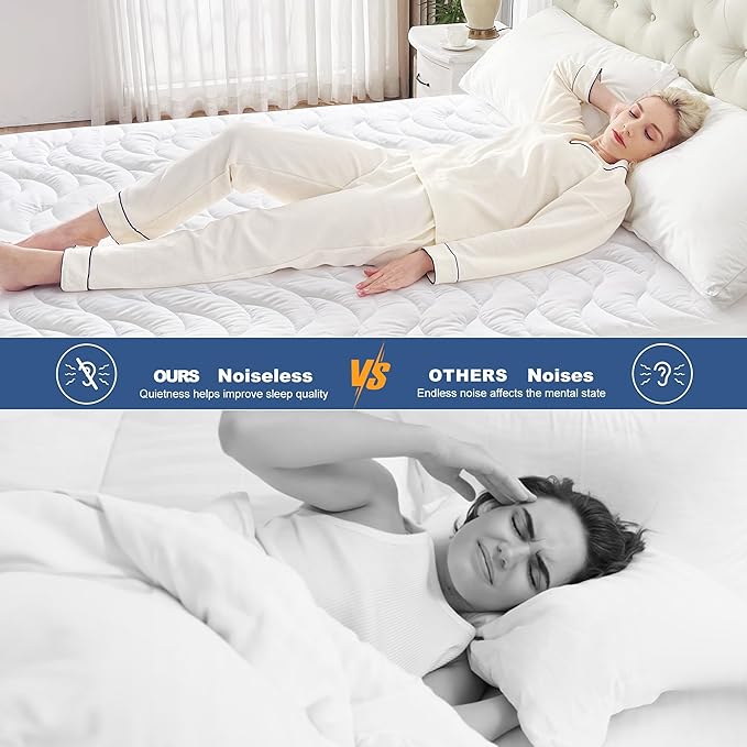 GRT Twin Mattress Protector, 100% Waterproof Mattress Protector Twin with Dual-Layers Protection, Noiseless Quilted Fitted Mattress Pad Cover with 8"-26" Deep Pocket