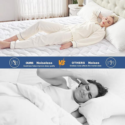 GRT Full Mattress Protector, 100% Waterproof Mattress Protector Full with Dual-Layers Protection, Noiseless Quilted Fitted Mattress Pad Cover with 8"-26" Deep Pocket