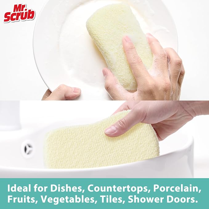 Sponges Kitchen Scrub Dish Sponge Scouring Pad, 6 Pack Cleaning Brush Scrubber - Image 8