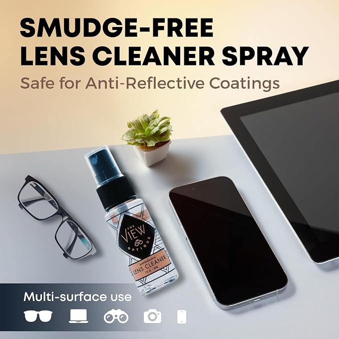 Anti-Reflective Lens Cleaner Spray Kit – 1oz Glasses Cleaner Spray, Microfiber - Image 2