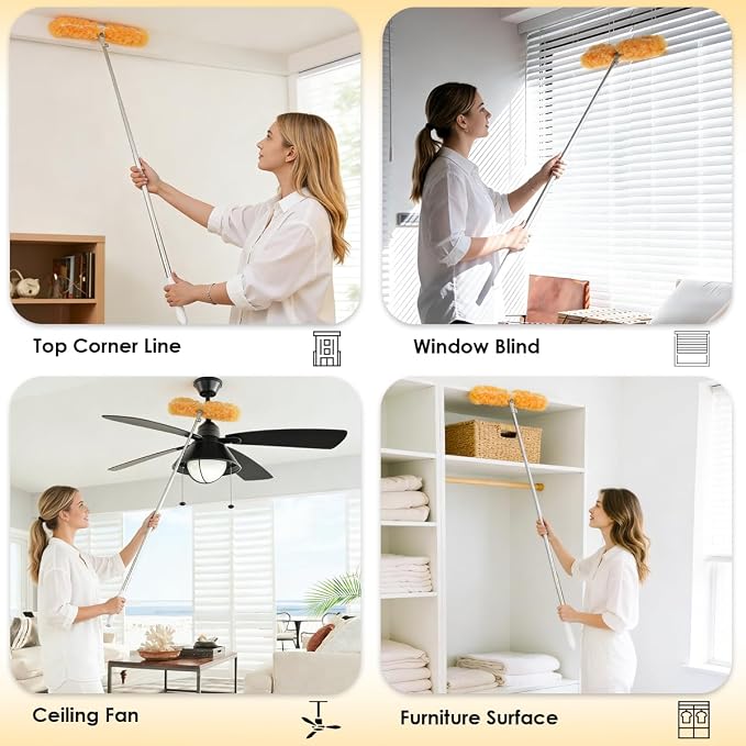 Extendable Duster Kit with 6FT Telescoping Handle & 12 PCS Duster Refills - Image 6