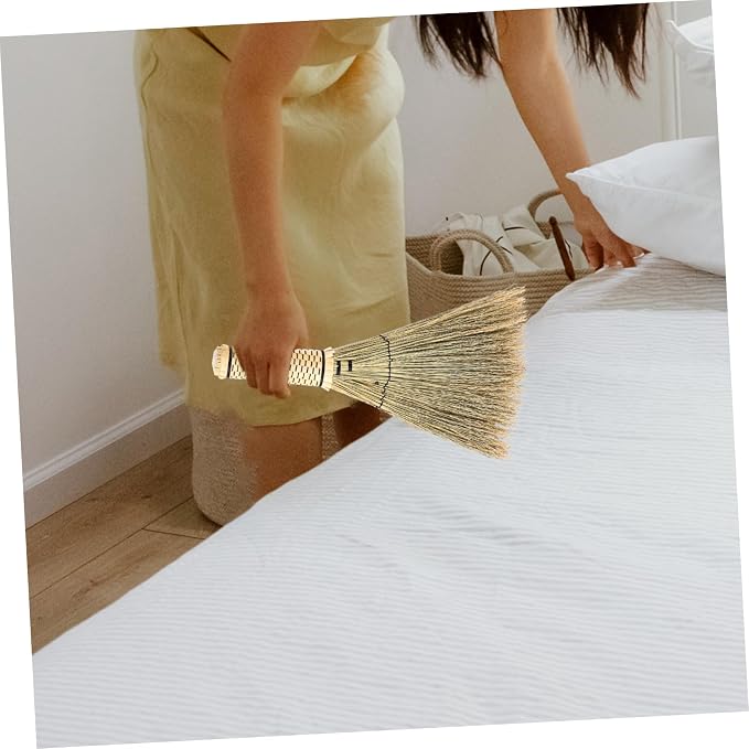Mini Woven Corn Broom with Short Handle Soft Brush - Image 4