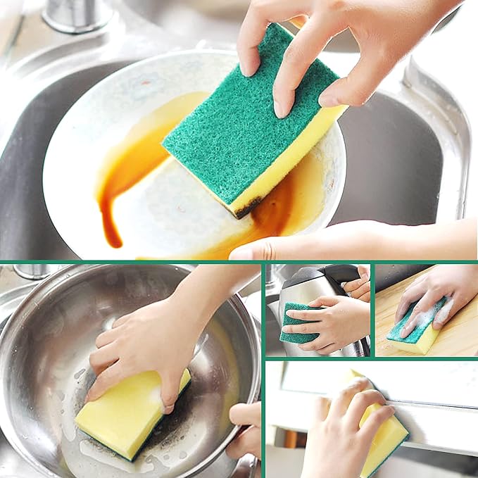 Individually Wrapped Sponges, Kitchen Dishwashing Sponge Bulk, Non Scratch - Image 3