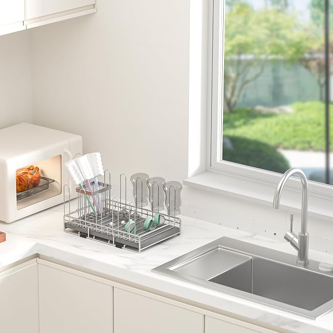 Baby Bottle Drying Rack Organizer Stainless Steel Large Countertop Glass Water - Image 5