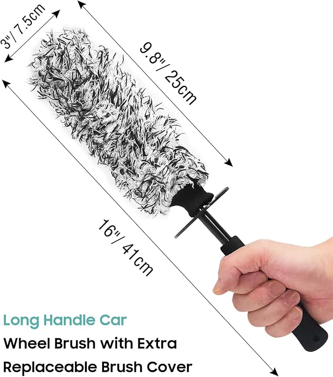 YeewayVeh Car Cleaning Brush Wheel Brush Kit, Soft Microfiber Flat Wheel Rim - Image 2