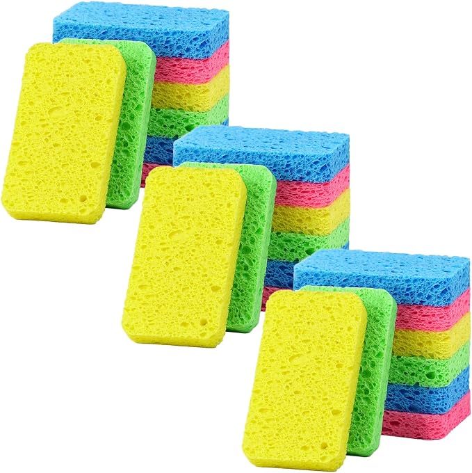 24 - Pack Non-Scratch Scrub Sponges - Sponges by Mainlyrunmakeupsuppliers