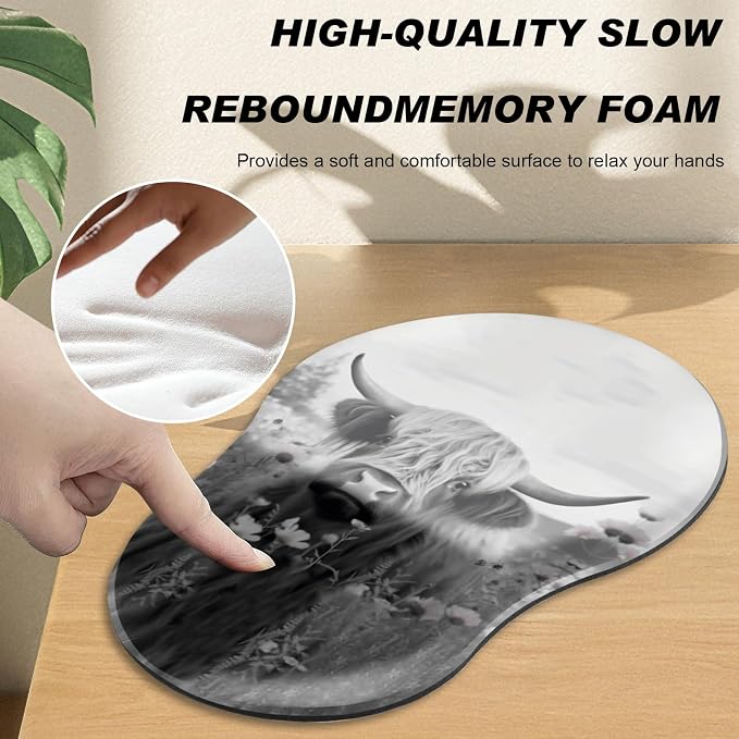 Ergonomic Mouse Pad with Wrist Support and Keyboard Wrist Rest Set + Coaster - Image 5