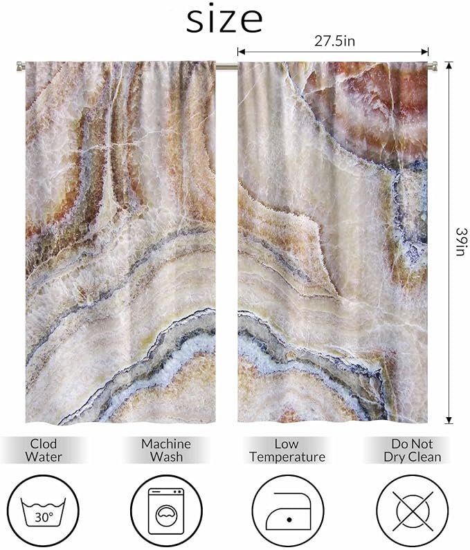 Onyx Marble Kitchen Curtains Nature Stone Surface Pattern Rock Granite Texture - Image 2