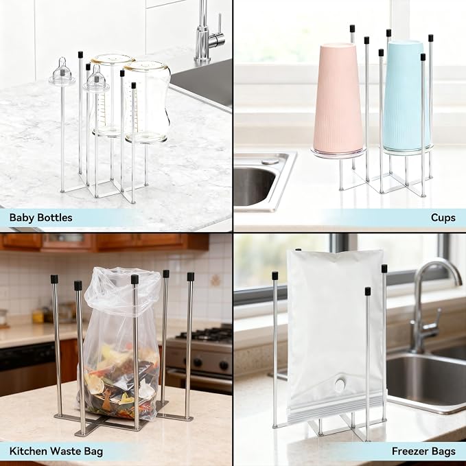 Foldable Baby Bottle Drying Rack – 8-Pole Collapsible Bottle Organizer - Image 6