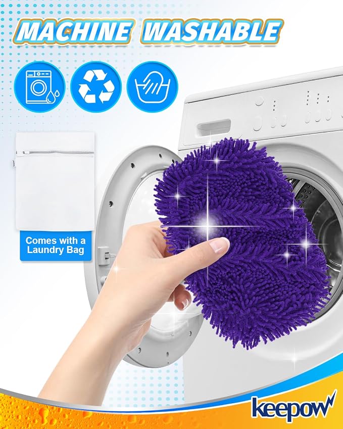 8Pcs Reusable Microfiber Mop Pads Compatible - Image 4