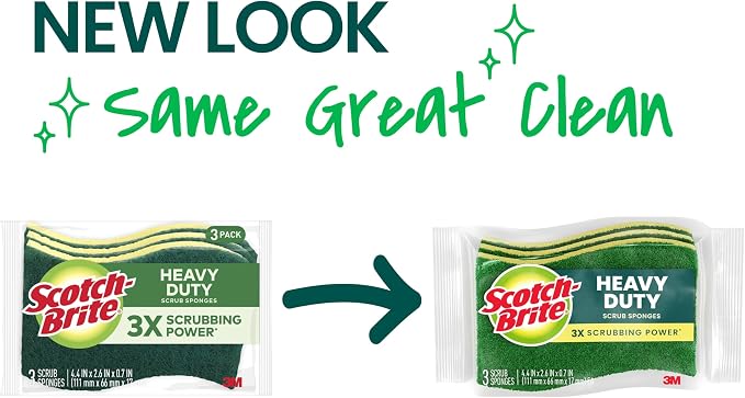 Scotch-Brite Heavy Duty Scrub Sponge, 12 Kitchen Sponges, Designed - Image 2