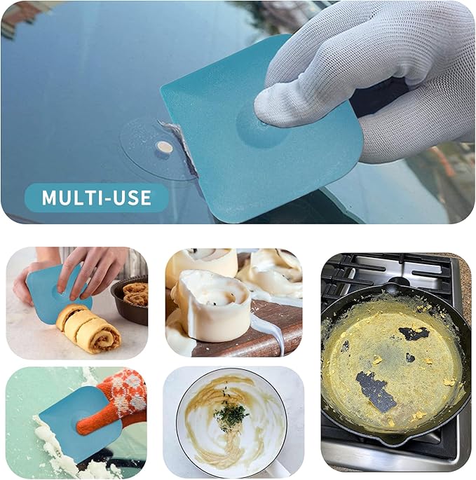 Premium Kitchen Pan Scraper Dish Scraper Tool, 5 Pack Plastic Pot Scraper Food - Image 5