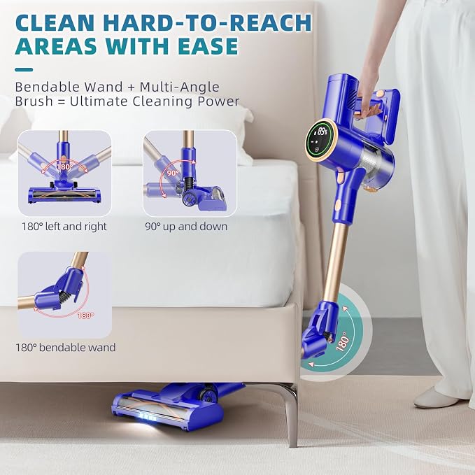 Cordless Vacuum Cleaner, 180° Bendable Wand Stick Vacuum Cleaners - Image 6