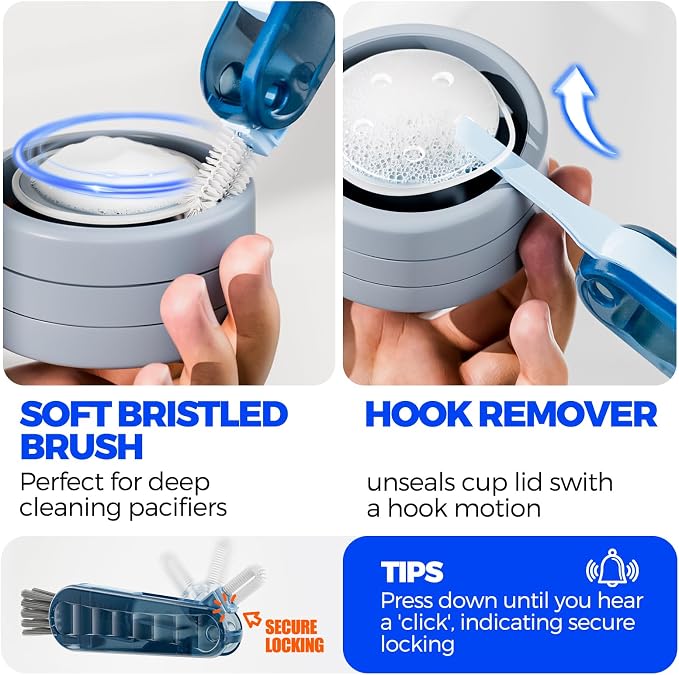 6 Pack Holikme 4 in 1 Cup Lid Cleaning Brush Set - Image 3