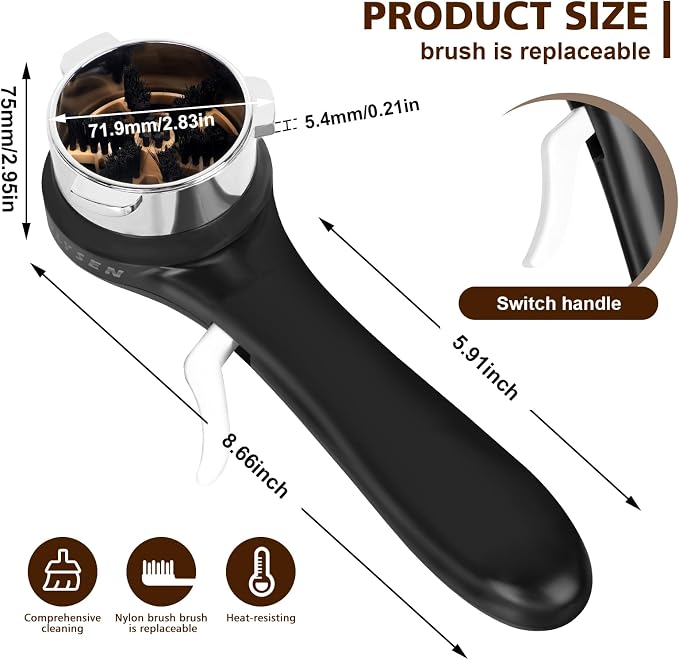 Espresso Coffee Machine Cleaning Brush, 360° Cleaning Push-Up Coffee Maker Brush - Image 3