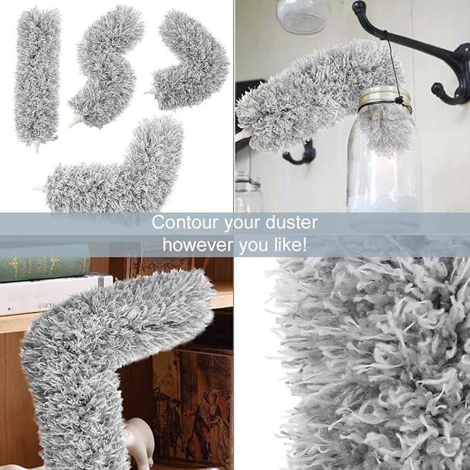 Microfiber Feather Duster with Extendable Pole, 30-100 inches Extra Long Cobweb - Image 3