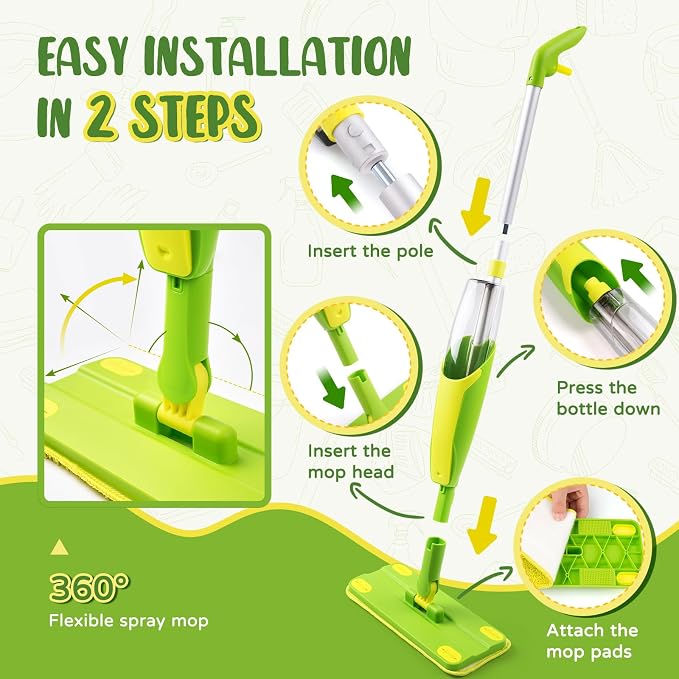 Toddler Spray Mop-Montessori Toys Mini Size Cleaning Mini Mop That Really Spray - Image 6