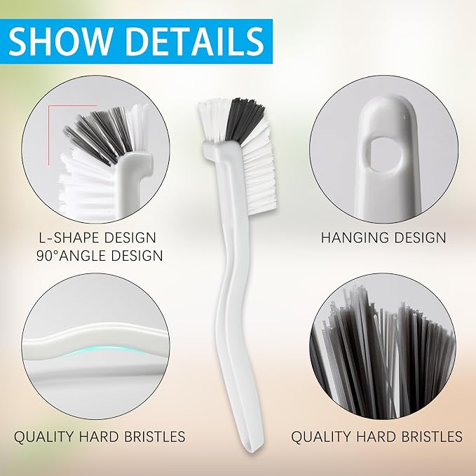 GTOTd Kitchen Right Angle Scrub Grout Small Cleaning Brush（2 Pack）Best Kitchen - Image 3