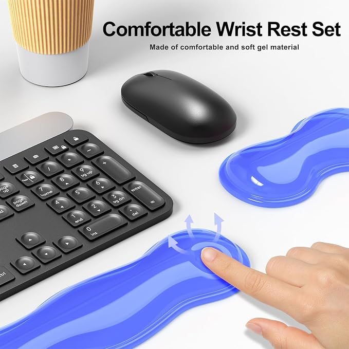 Gel Keyboard and Mouse Wrist Rest Set, Comfort Ergonomic Wrist Support - Image 4