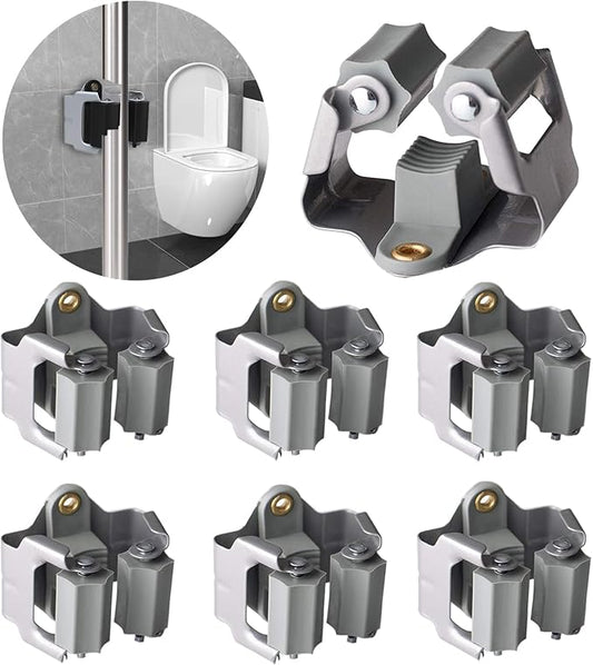 3-H Mop and Broom Holder Wall Mount 6 Pack, Broom Holder by 3-H