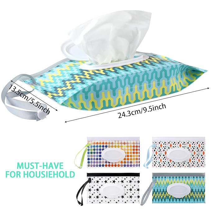 FEBSNOW 4 Pack Baby Wipe Dispenser, Portable Wet Wipe Holder Container - Image 2