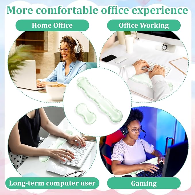 Clear Gel Wrist Rest for Keyboard Silicone Ergonomic Anti Slip Mouse Pad - Image 7