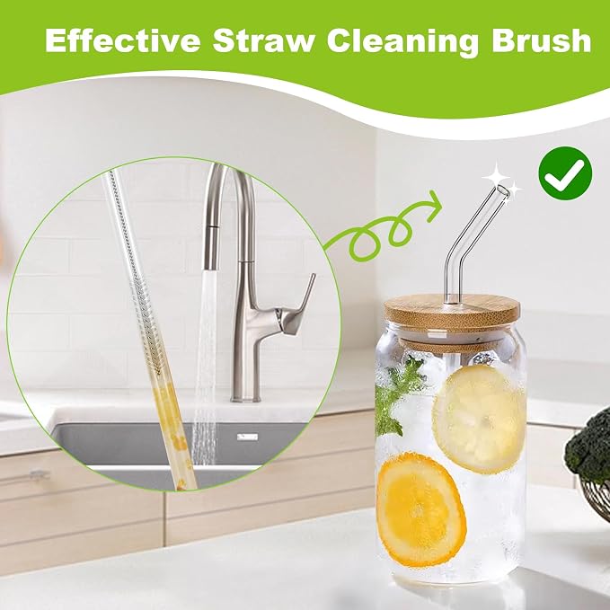 Long Straw Cleaner Brush Set Travel: 8 Pack Straw Brush Cleaner - Image 4