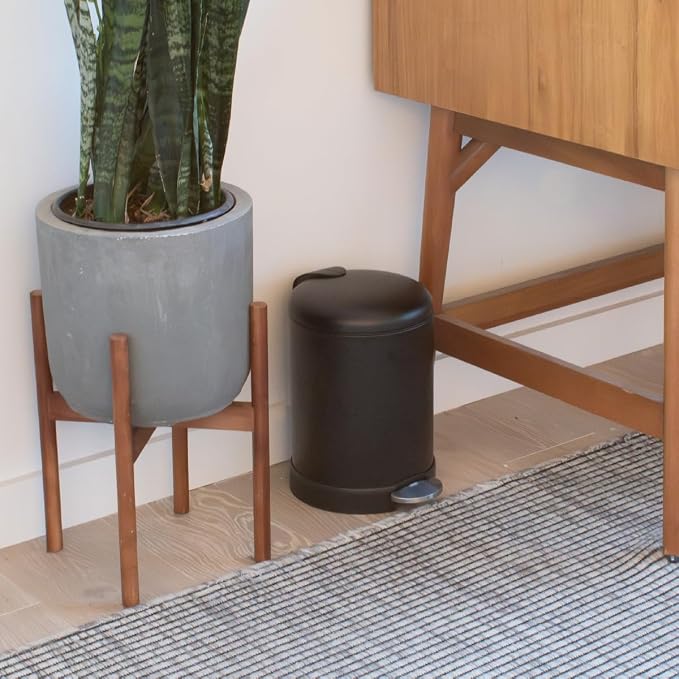 Glad Small Trash Can, 1.2 Gallon | Round Stainless Steel Garbage Bin - Image 6