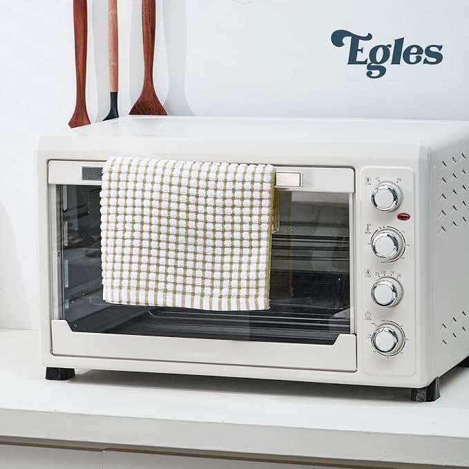 Egles 12 Packs Kitchen Dishcloths, 100% Cotton Grid Terry Dish Cloths 12" x 12" - Image 8