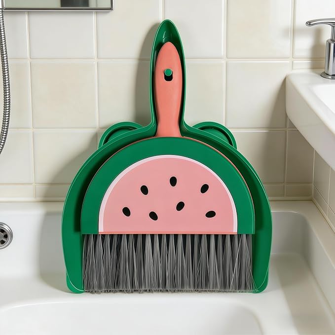1Pcs Small Broom and Dustpan Set Cute Little Yellow Green Hand Mini Broom and - Image 6
