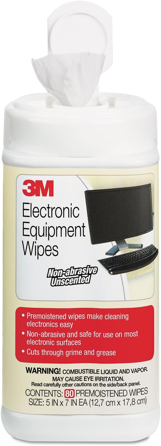 3M Antistatic Wipes, 80-Count Canister, Safe - Image 2