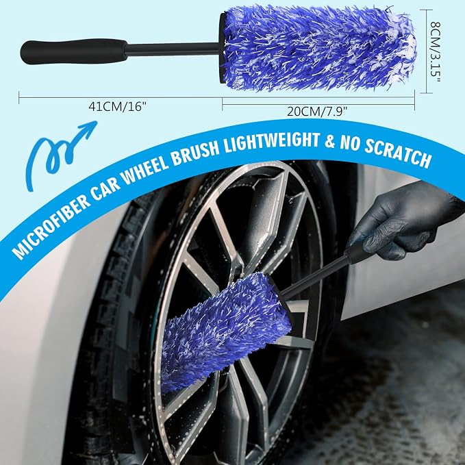 Car Wheel Brush Set, 5 Pack Soft Microfiber & Scratch-Free Deep Wheel Tire - Image 2