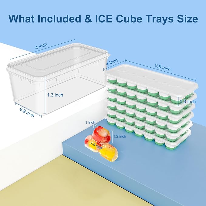 Ice Cube Tray, Ice Cube Trays for Freezer 6 Pack - Image 7