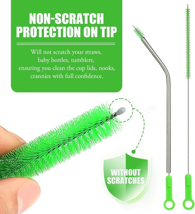 Long Straw Cleaning Brushes 10.5" Baby Bottle Cleaning Brushes, 10 Different - Image 3