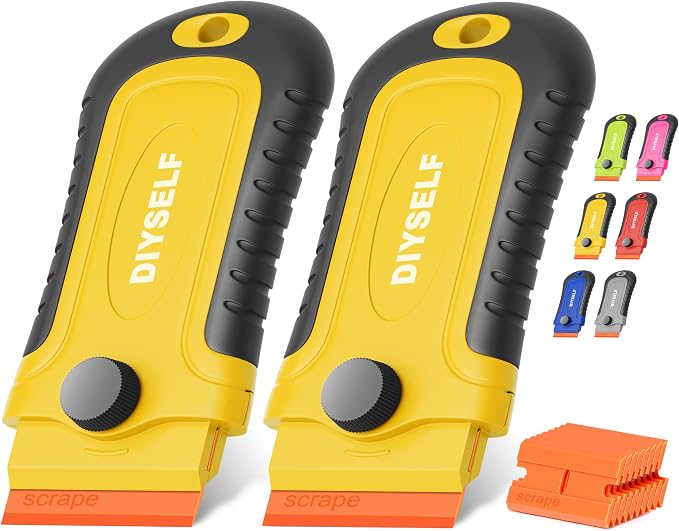 DIYSELF 2 Pcs Plastic Razor Blade Scraper by DIYSELF