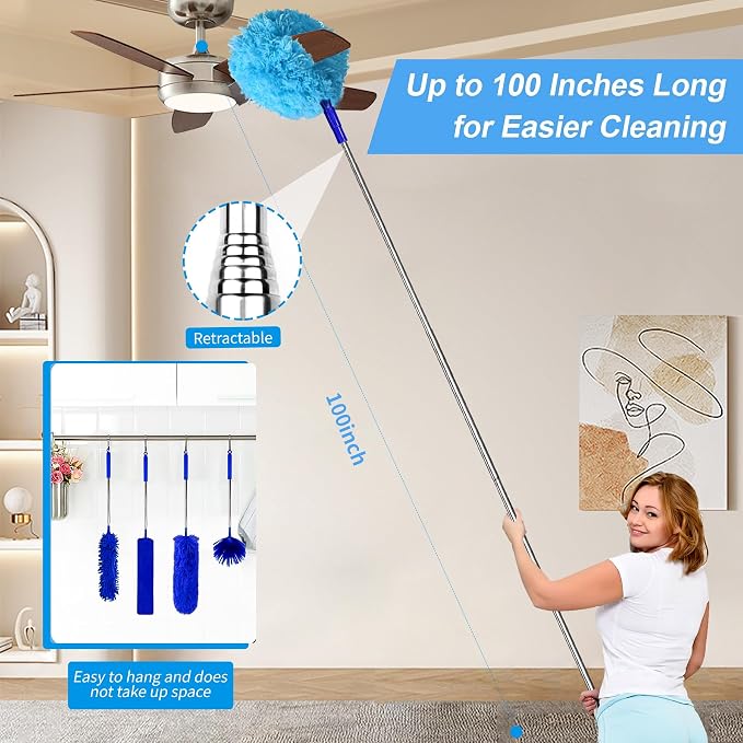 6-in-1 Duster for Cleaning Kit, Extendable Duster - Image 4