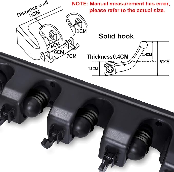 Wall Mount Broom Mop Holder Hanger Garden Tool Organizers Rack Garage Laundry - Image 2